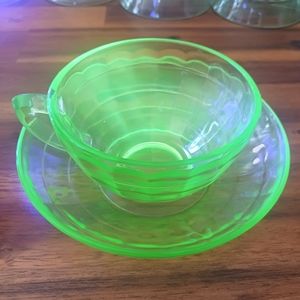 Lot of 2 piece Uranium Glass
